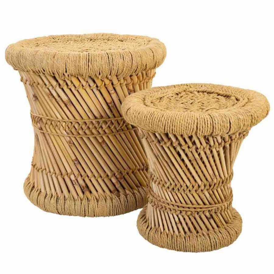 Taburet st Alexandra House Living Natur Bambus Tov 38 x 38 x 38 cm 2 Dele #1