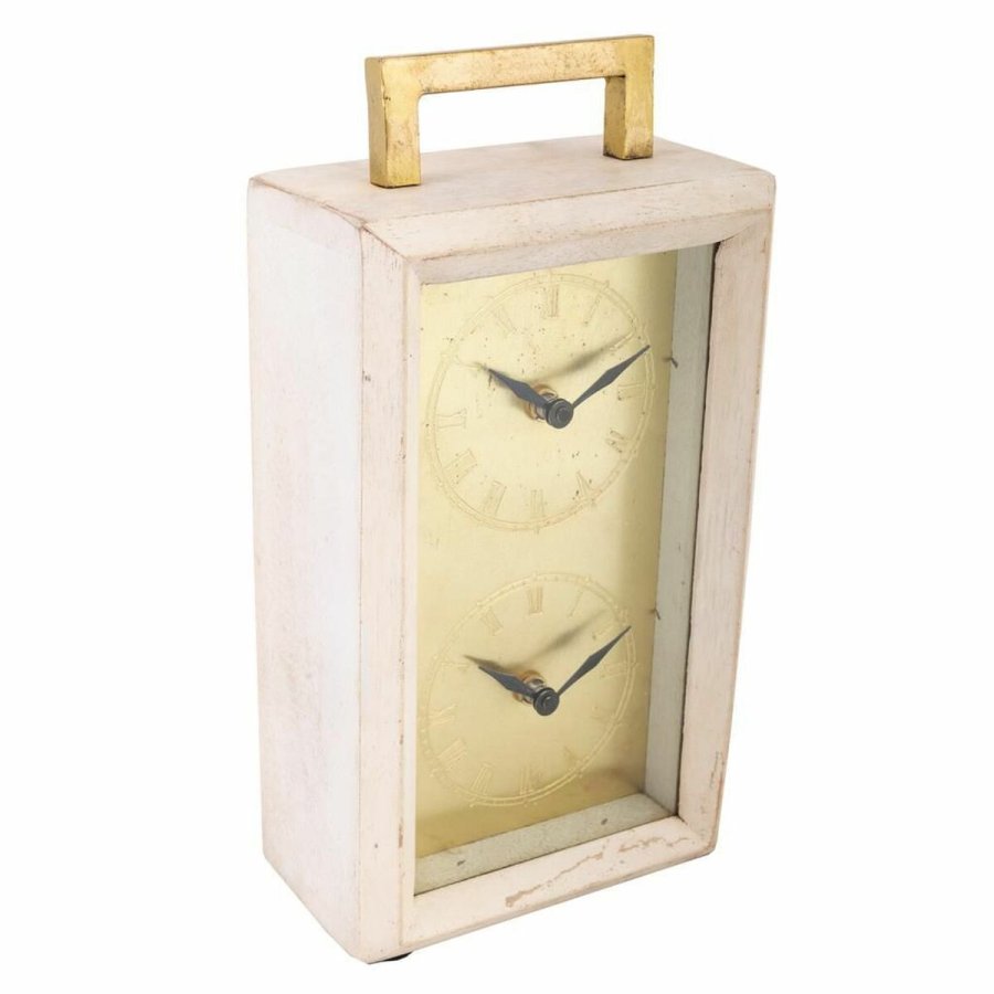 Namizna ura Alexandra House Living Kobber Glas Jern Mangotr 9 x 30 x 15 cm #1