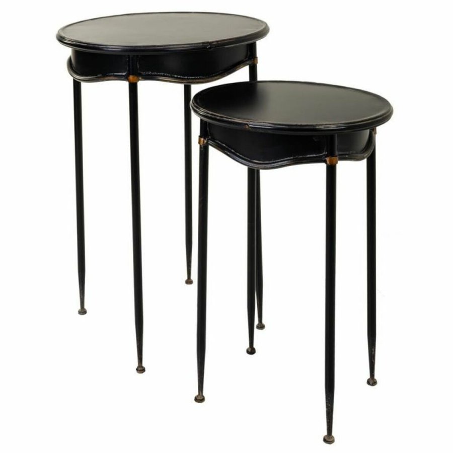St med 2 borde Alexandra House Living Sort Metal 75 x 75 x 50 cm #1