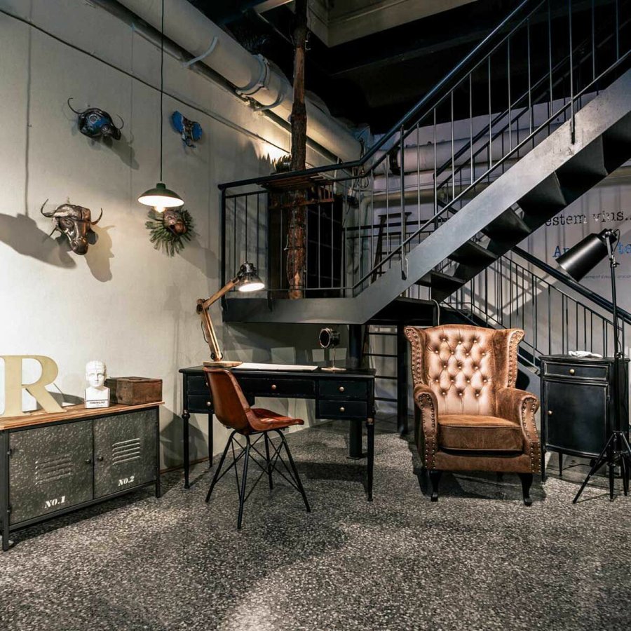 Skrivebord Alexandra House Living Sort Metal 75 x 75 x 122 cm #3