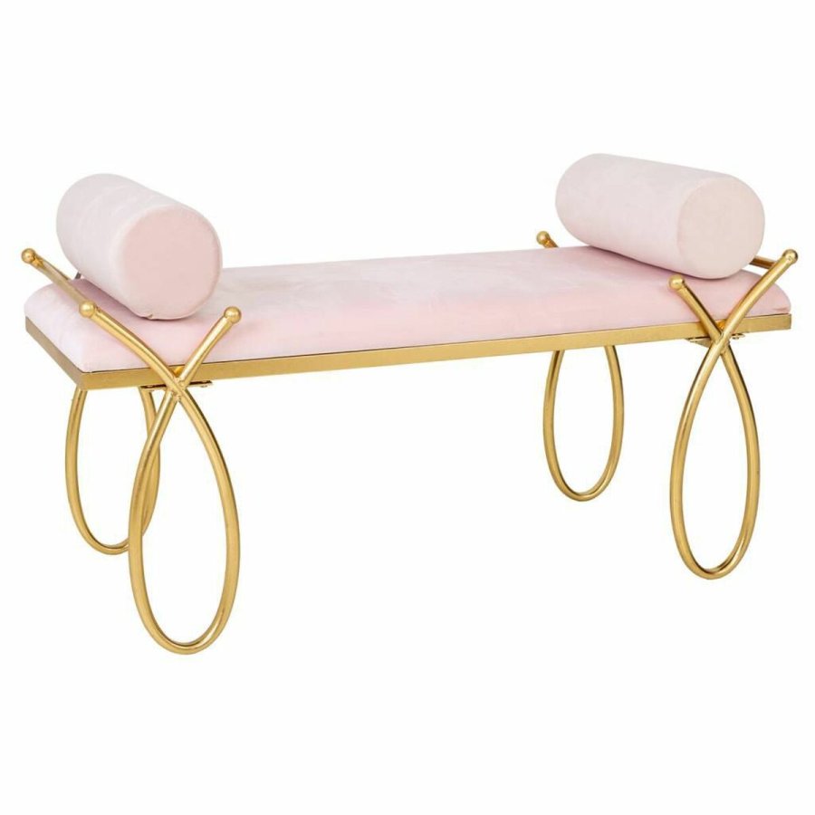 Stol Alexandra House Living Guld Metal Svamp Tr MDF 49 x 53 x 112 cm #1