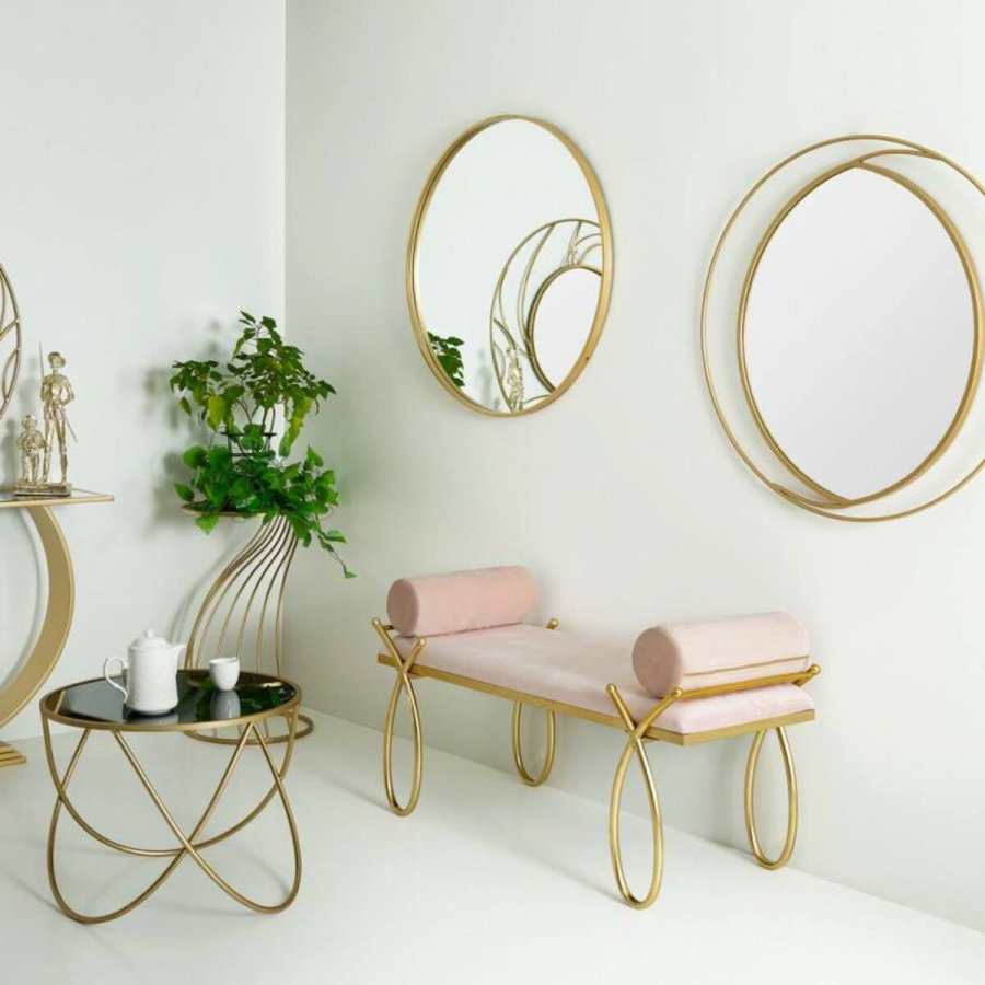 Stol Alexandra House Living Guld Metal Svamp Tr MDF 49 x 53 x 112 cm #6
