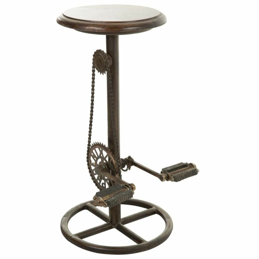 Taburet Alexandra House Living Brun Sort Metal Tr MDF 40 x 73 x 40 cm Pedaler #1