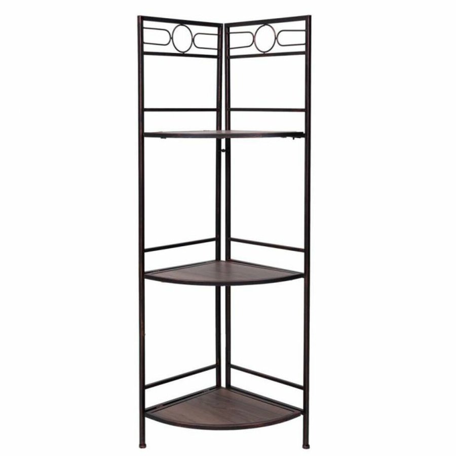 Hjrnembel Alexandra House Living Sort Gylden Metal Tr MDF 36 x 126 x 50 cm #3