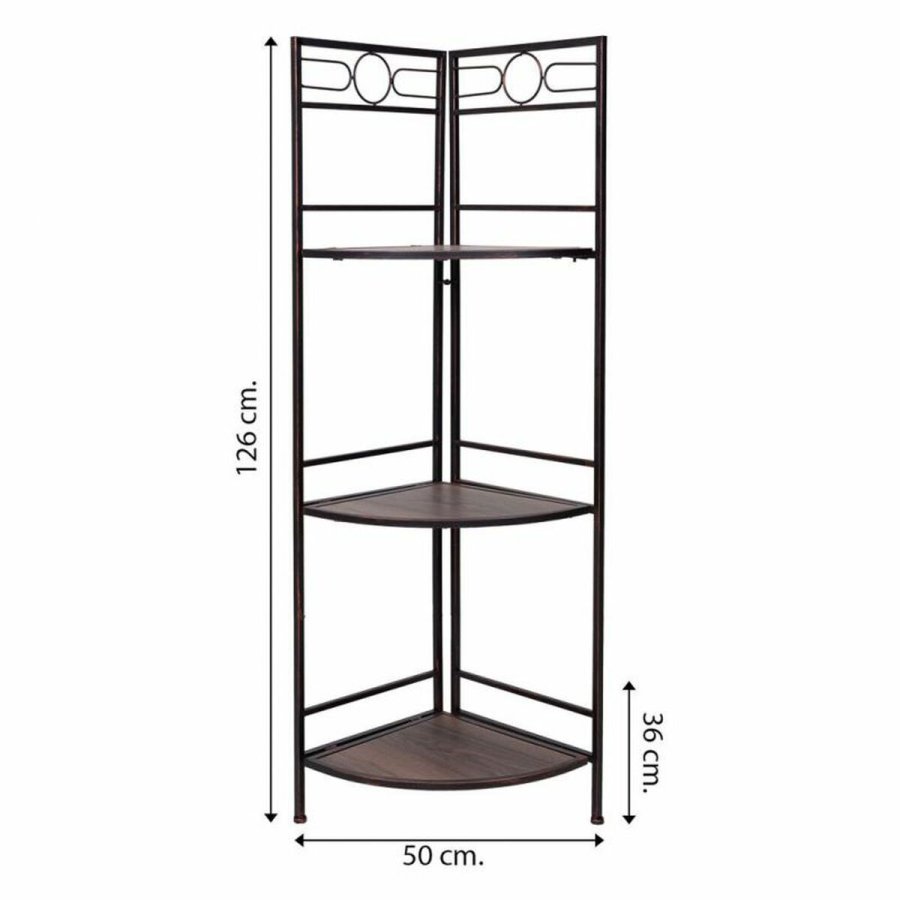 Hjrnembel Alexandra House Living Sort Gylden Metal Tr MDF 36 x 126 x 50 cm #6