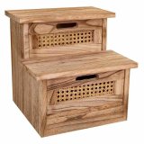 Stol Alexandra House Living Paulonia tr 34 x 34 x 34 cm Trappe #1