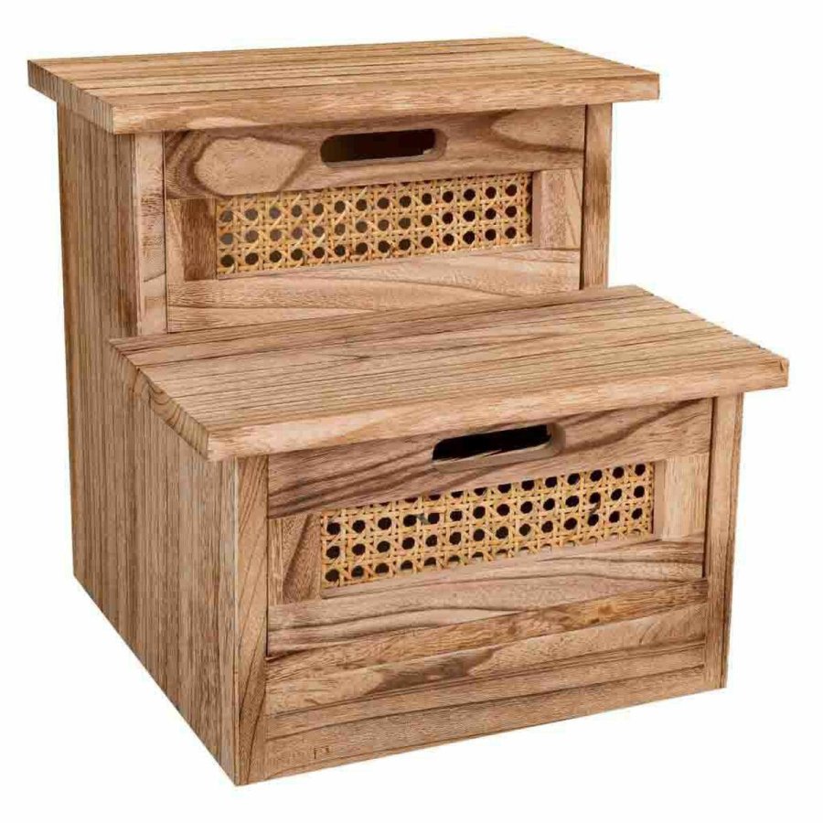 Stol Alexandra House Living Paulonia tr 34 x 34 x 34 cm Trappe #1