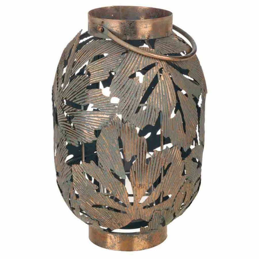 Lyseholder Alexandra House Living Gylden Glas Jern 24 x 37 x 24 cm #1