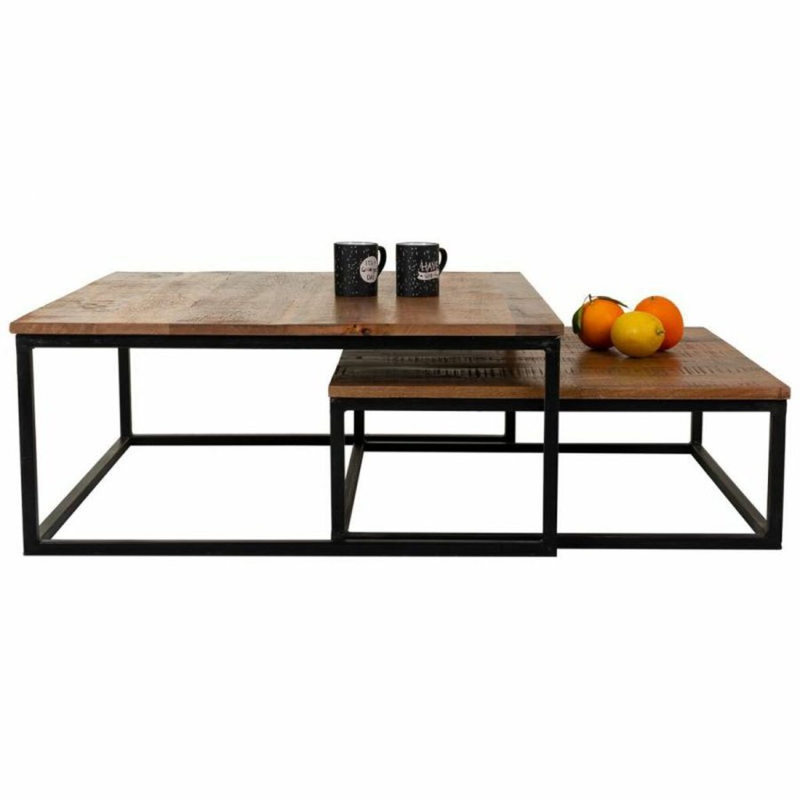 St med 2 borde Alexandra House Living Natur Jern Mangotr 75 x 34 x 75 cm #3