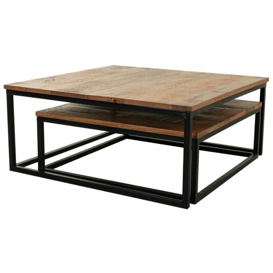 St med 2 borde Alexandra House Living Natur Jern Mangotr 75 x 34 x 75 cm #4