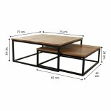 St med 2 borde Alexandra House Living Natur Jern Mangotr 75 x 34 x 75 cm #5