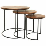 St med 3 borde Alexandra House Living Natur Jern Mangotr 53 x 54 x 53 cm #1