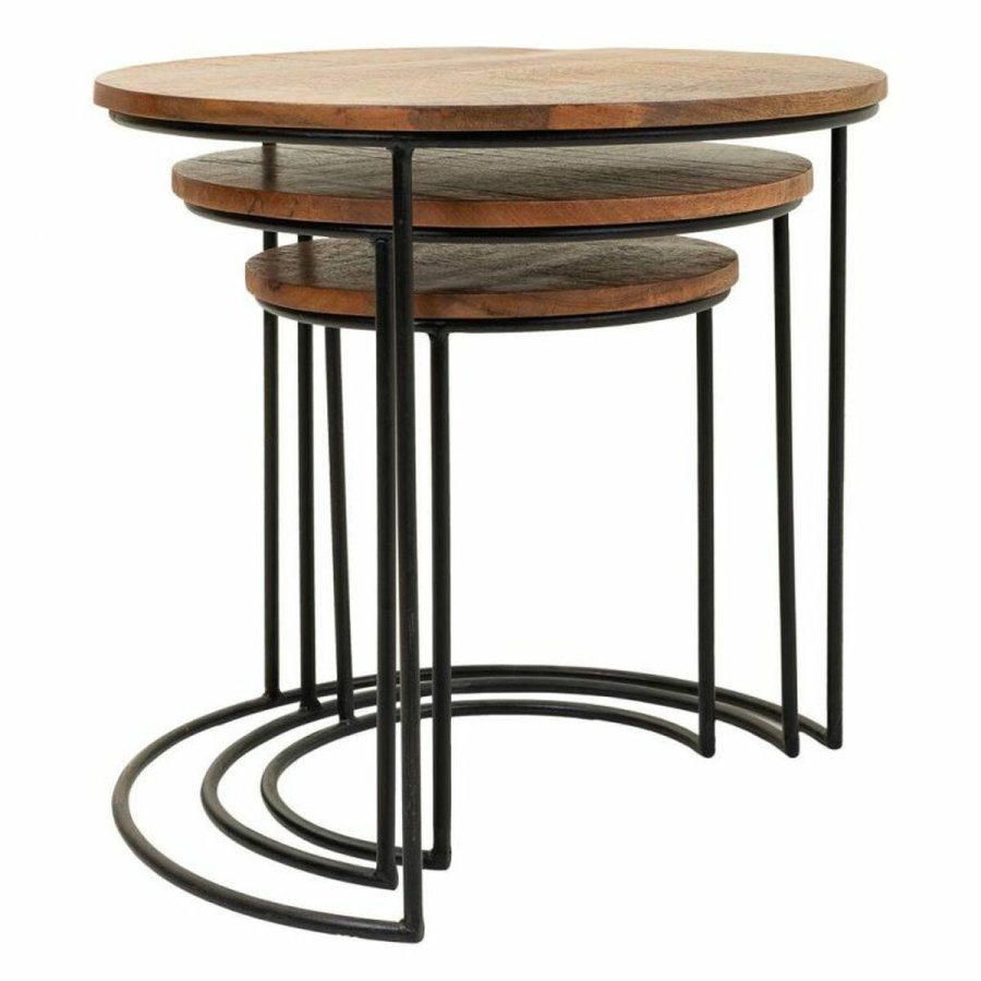 St med 3 borde Alexandra House Living Natur Jern Mangotr 53 x 54 x 53 cm #3