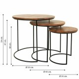 St med 3 borde Alexandra House Living Natur Jern Mangotr 53 x 54 x 53 cm #5