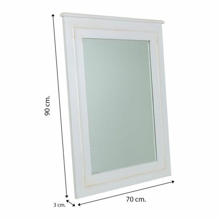 Vgspejl Alexandra House Living Hvid 3 x 90 x 70 cm Rektangulr #26