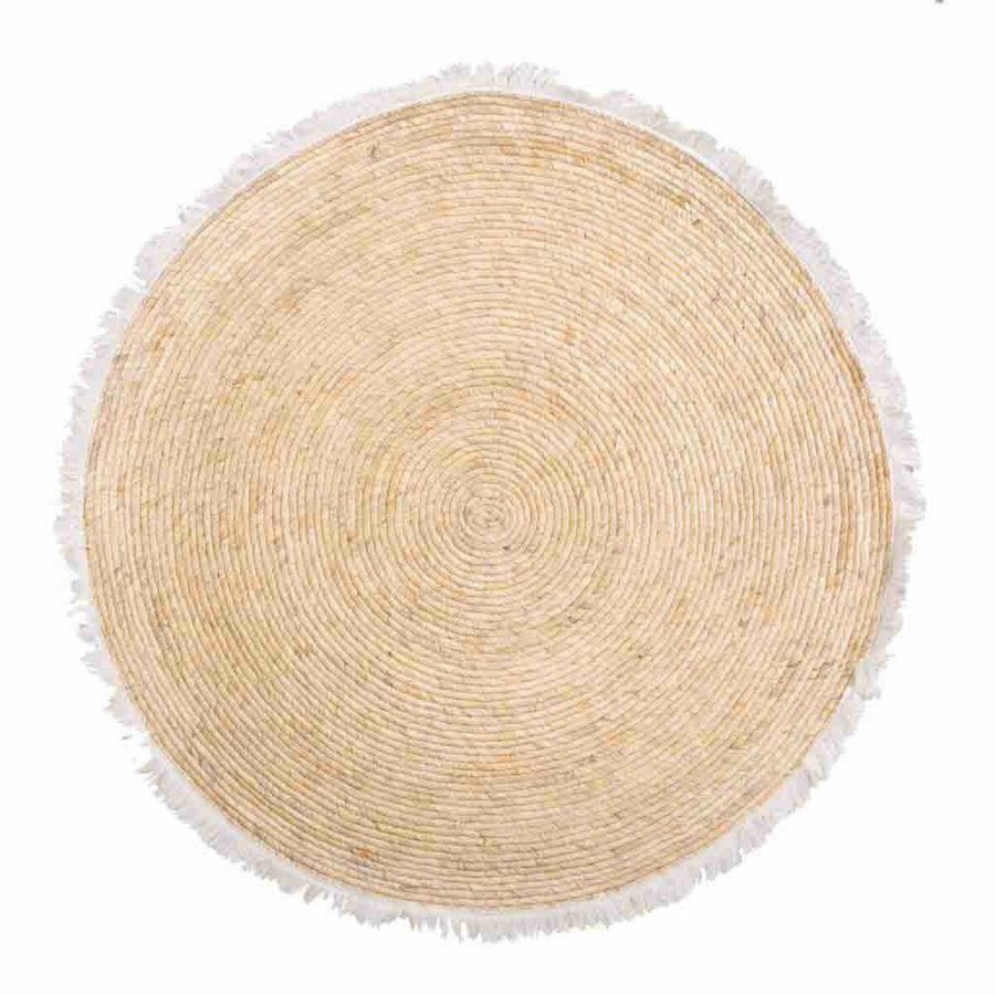 Tppe Alexandra House Living Hvid Natur 120 x 120 cm Cirkulr #1