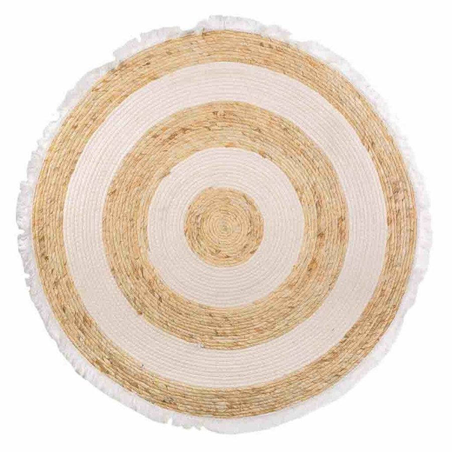 Tppe Alexandra House Living Hvid Natur 100 x 100 cm Cirkulr #1
