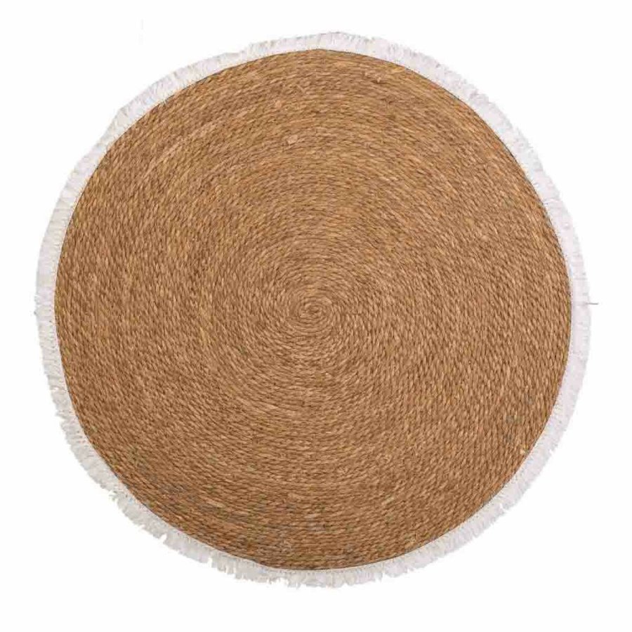 Tppe Alexandra House Living Hvid Natur 100 x 100 cm Cirkulr #1