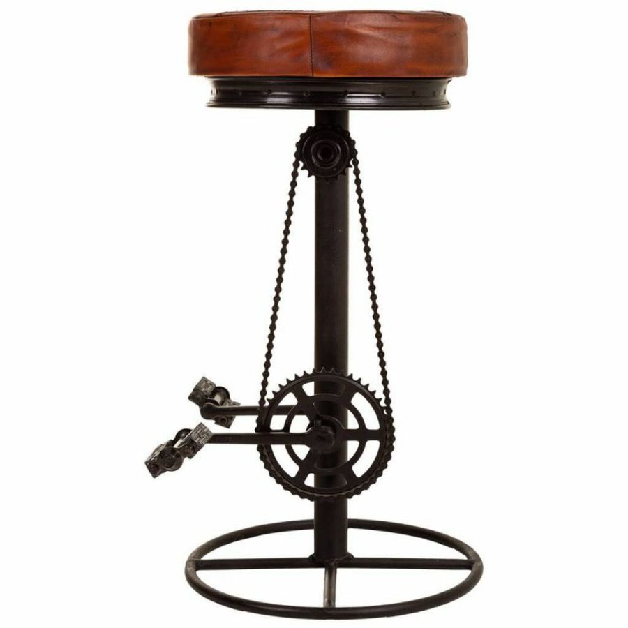 Taburet Alexandra House Living Sort Mrkebrun Lder Jern 41 x 80 x 41 cm Pedaler #11