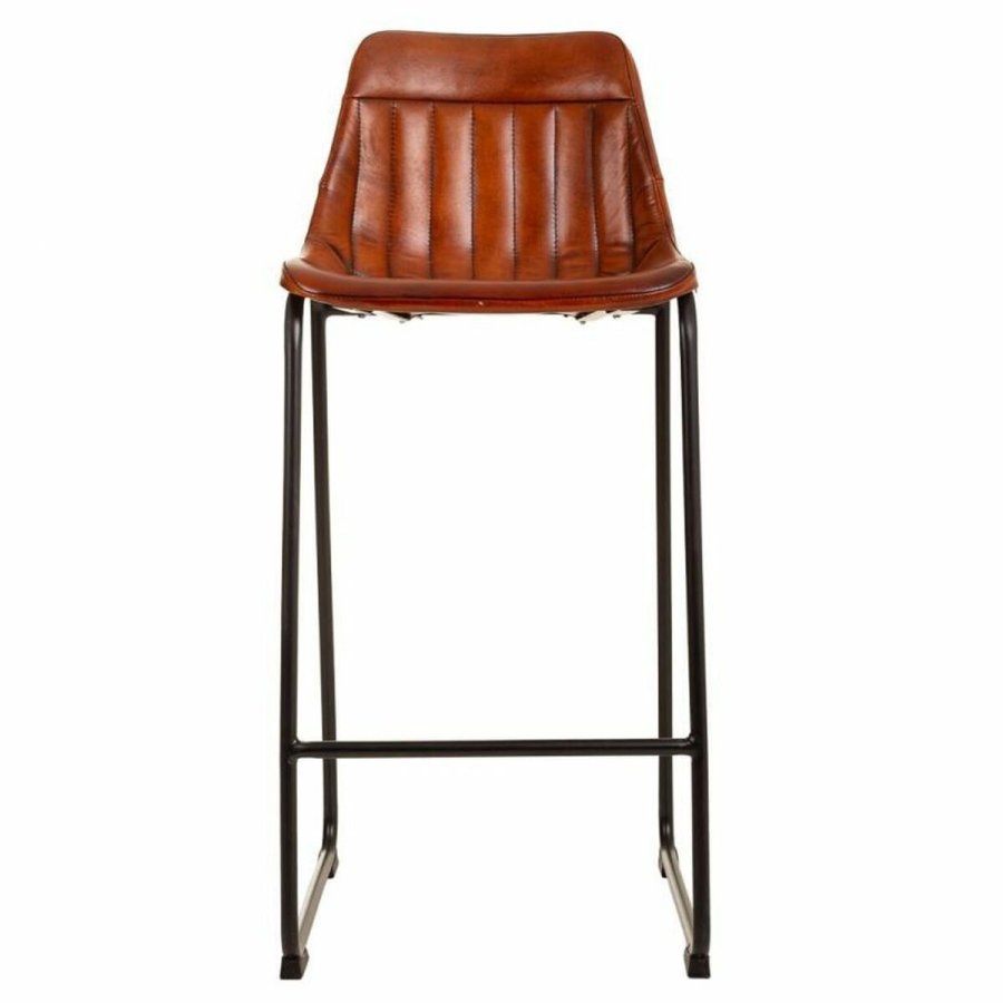Taburet Alexandra House Living Brun Sort Lder Jern 50 x 106 x 46 cm #11