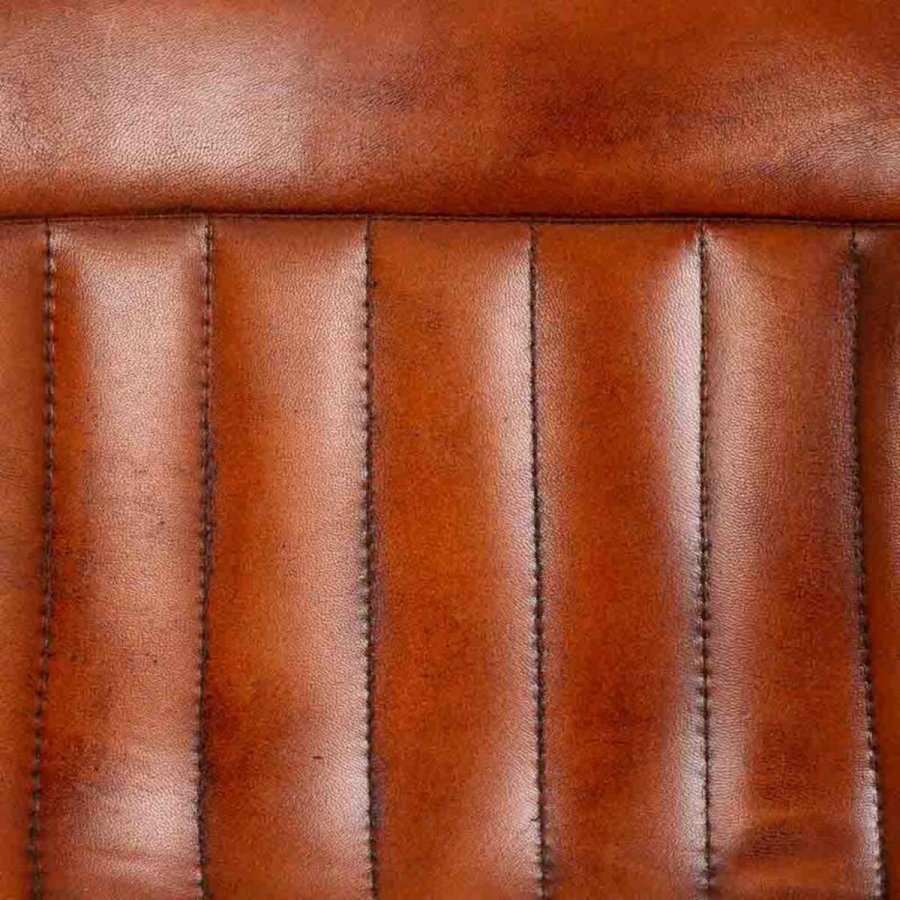 Taburet Alexandra House Living Brun Sort Lder Jern 50 x 106 x 46 cm #26