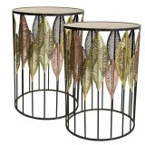 St med 2 borde Alexandra House Living Gylden Jern 47 x 72 x 47 cm #1