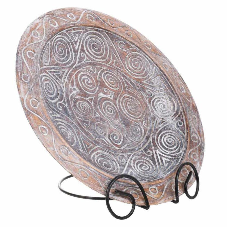 Borddekoration Alexandra House Living Hvid Brun Tr 4 x 34 x 34 cm #1