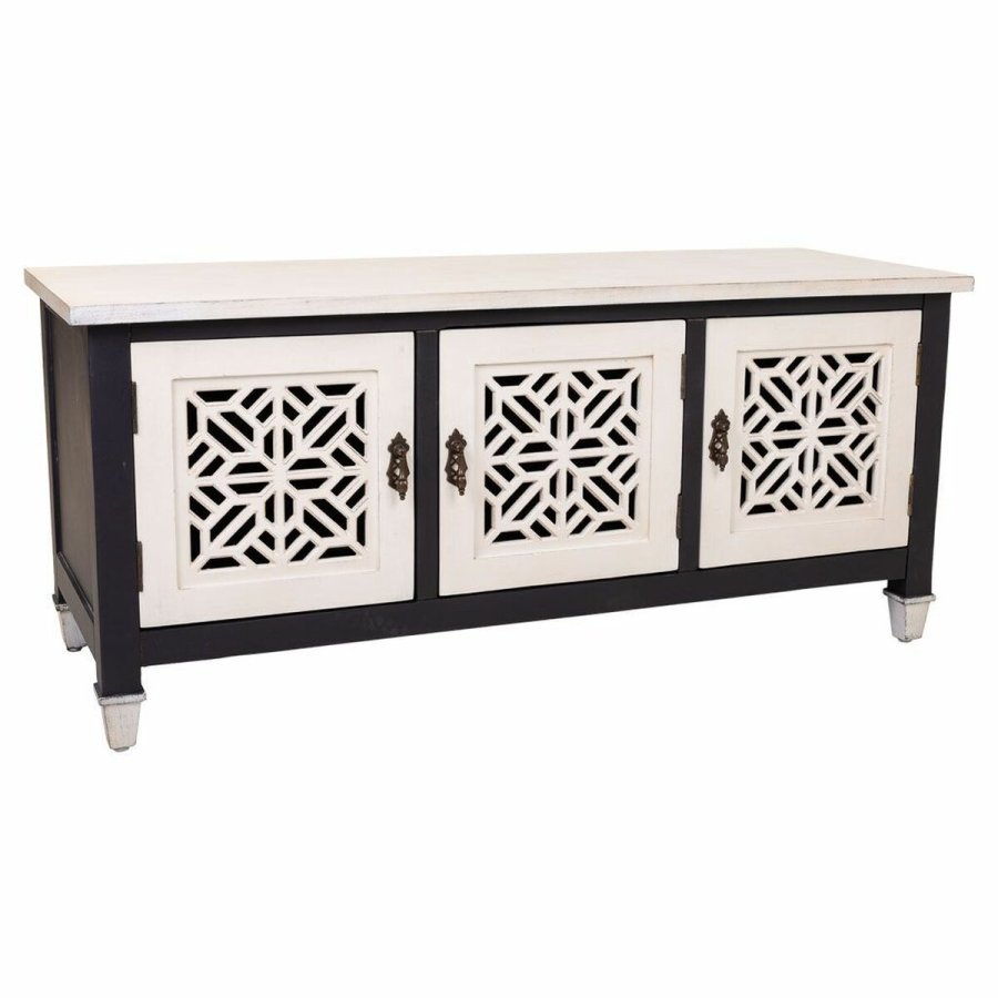 Supplerende mbler Alexandra House Living Hvid Sort Gran Tr MDF 40 x 46 x 105 cm #1