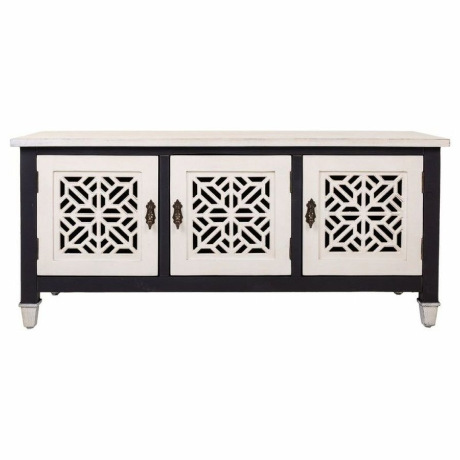 Supplerende mbler Alexandra House Living Hvid Sort Gran Tr MDF 40 x 46 x 105 cm #3