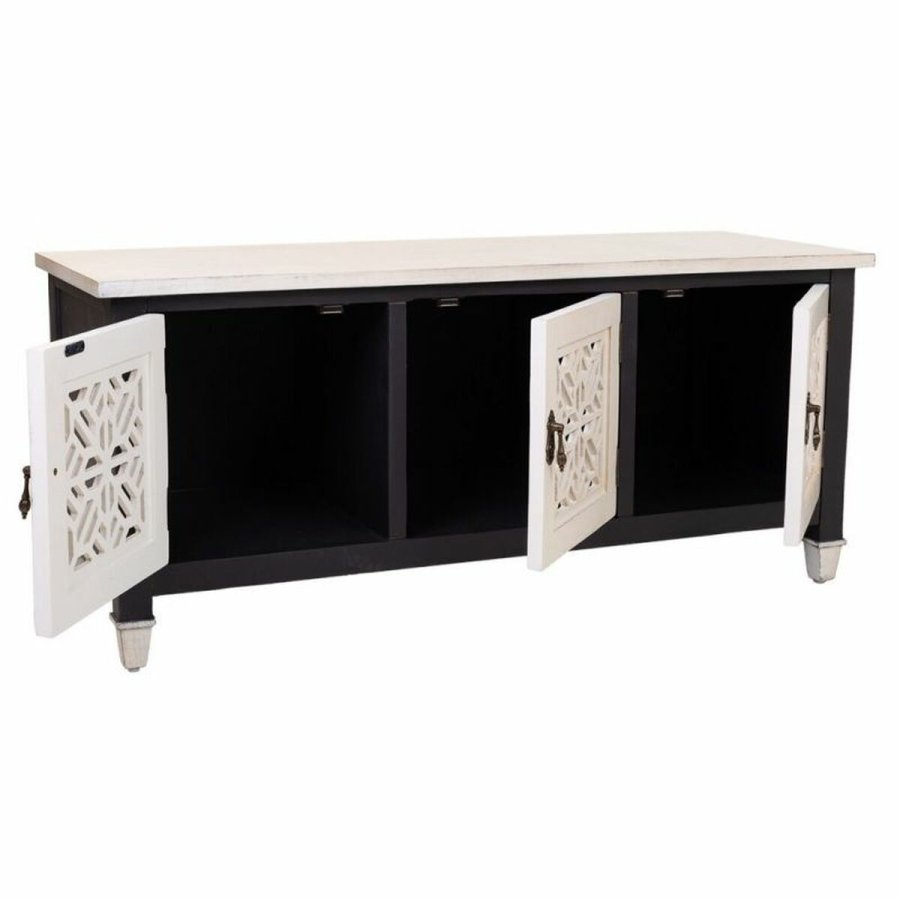 Supplerende mbler Alexandra House Living Hvid Sort Gran Tr MDF 40 x 46 x 105 cm #4