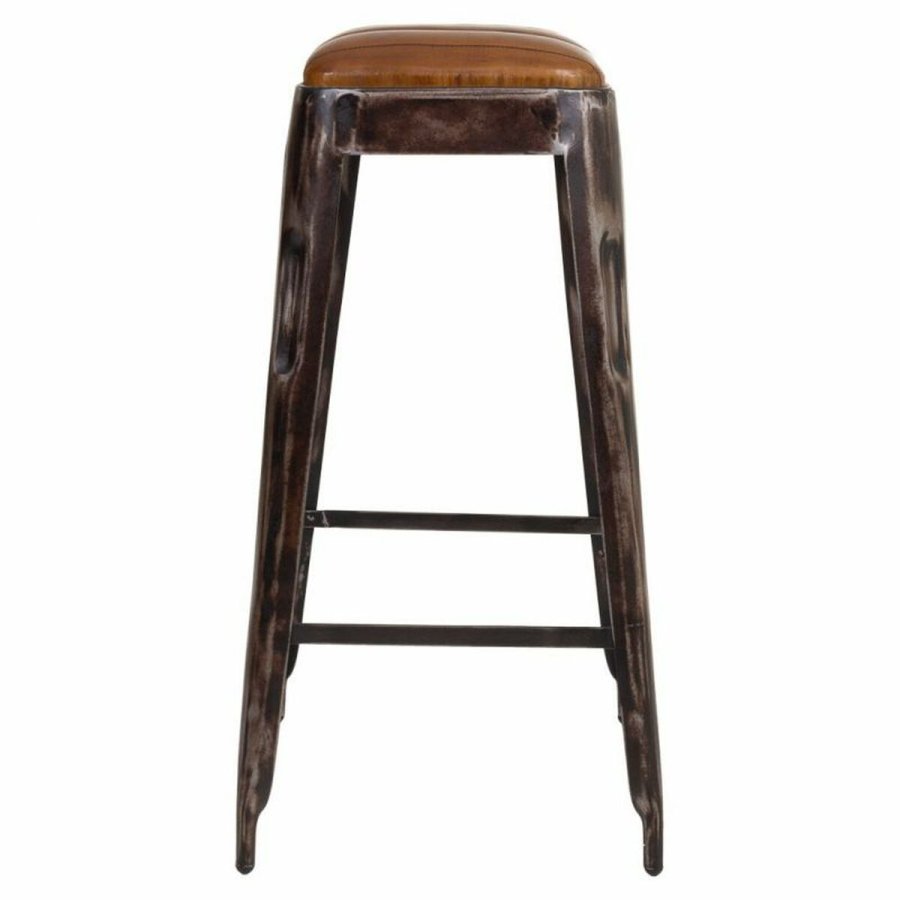 Taburet Alexandra House Living Brun Sort Lder Jern 40 x 75 x 40 cm #6