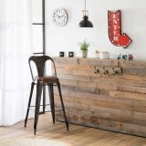 Taburet Alexandra House Living Brun Sort Lder Jern 53 x 105 x 49 cm #2