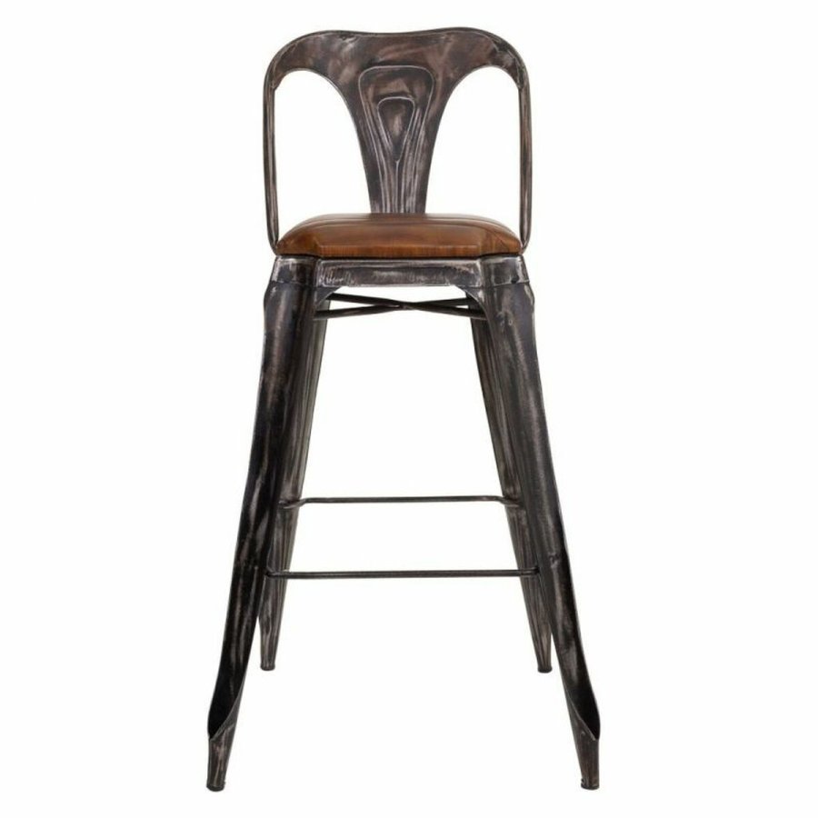 Taburet Alexandra House Living Brun Sort Lder Jern 53 x 105 x 49 cm #3