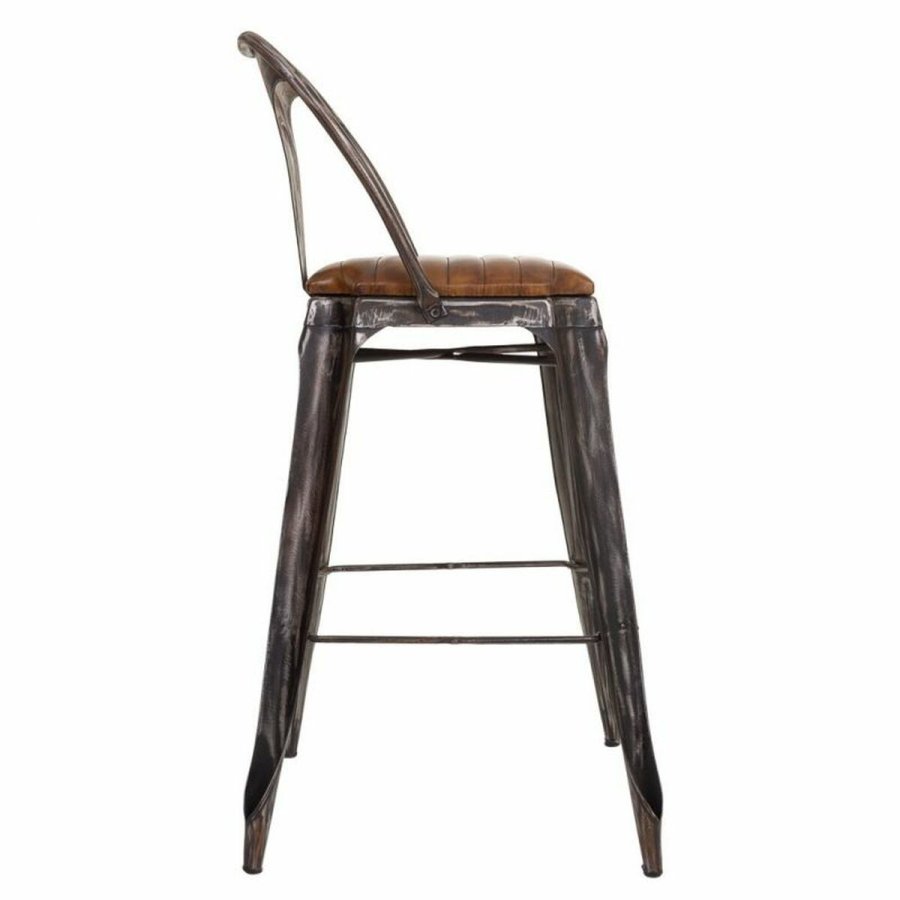 Taburet Alexandra House Living Brun Sort Lder Jern 53 x 105 x 49 cm #4