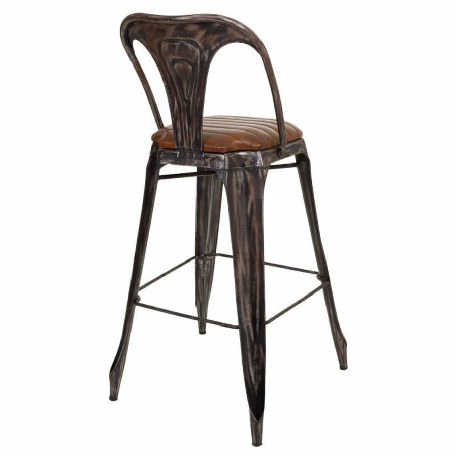 Taburet Alexandra House Living Brun Sort Lder Jern 53 x 105 x 49 cm #5