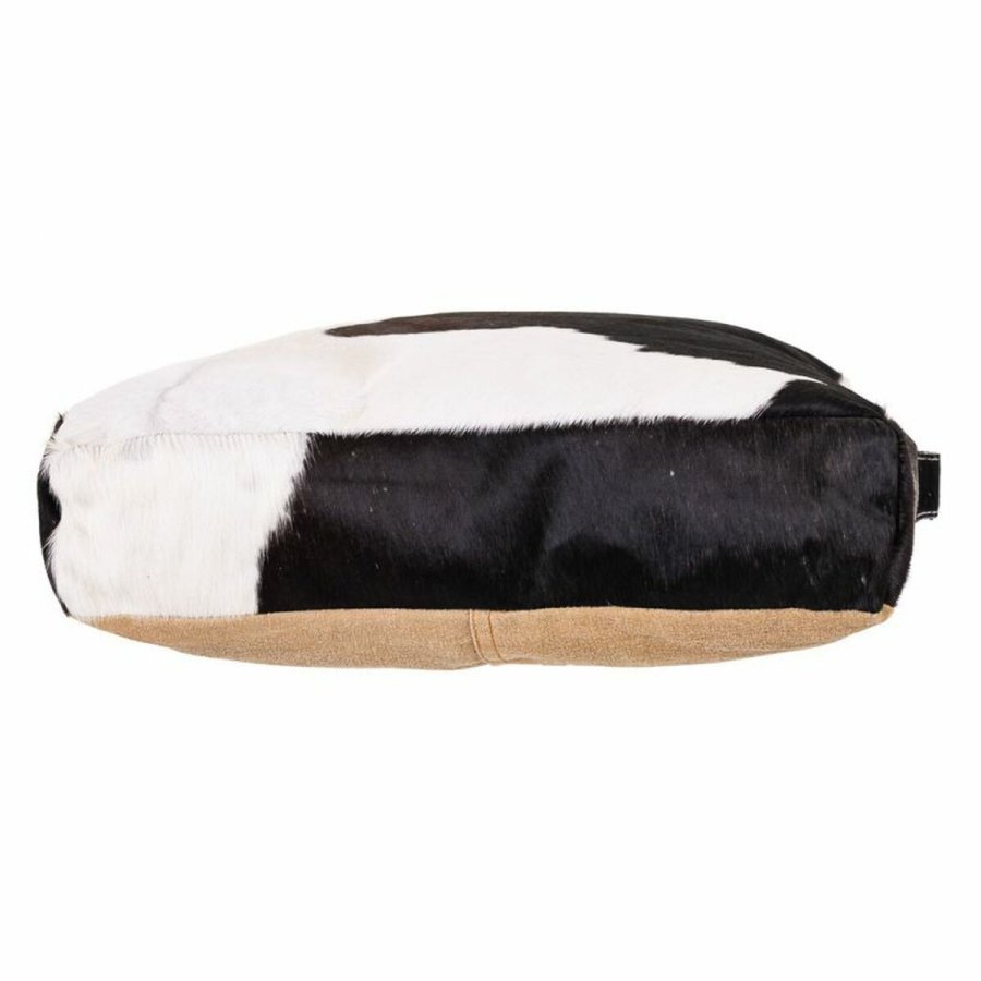 Pude Alexandra House Living Hvid Sort Lder 10 x 48 x 48 cm #3