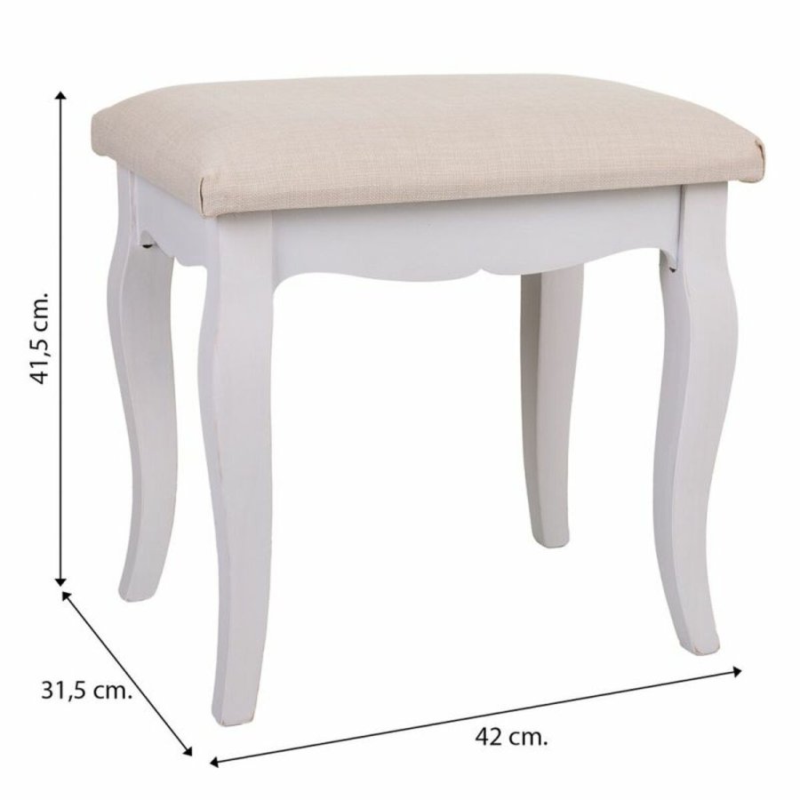 Stol Alexandra House Living Hvid Brun Fyr Tr MDF 31 x 41 x 42 cm #26