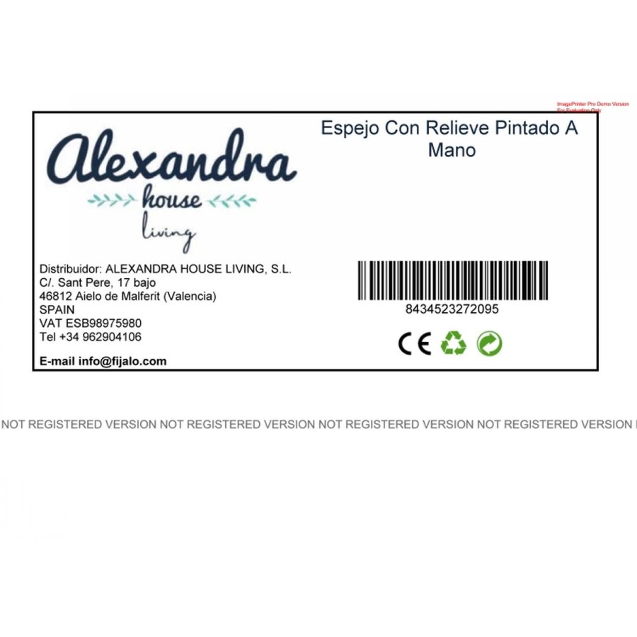 Vgspejl Alexandra House Living Hvid 80 x 2 x 80 cm Cirkler #26