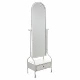 Fritstende spejl Alexandra House Living Hvid Jern 38 x 184 x 65 cm #1