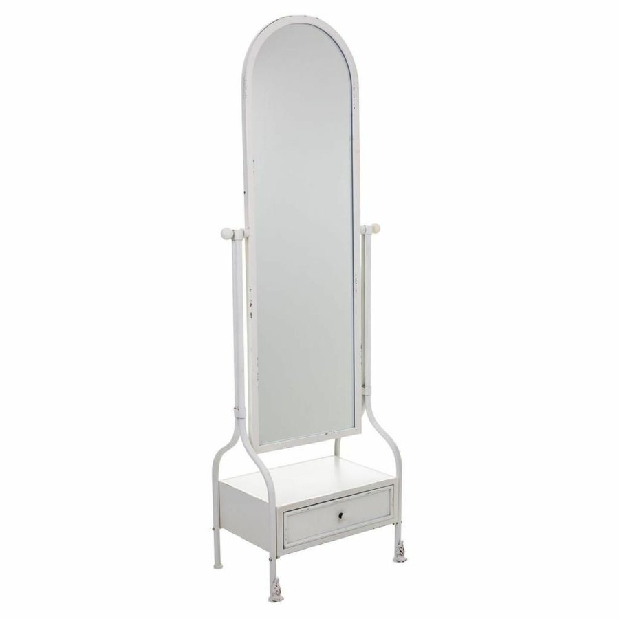 Fritstende spejl Alexandra House Living Hvid Jern 38 x 184 x 65 cm #1
