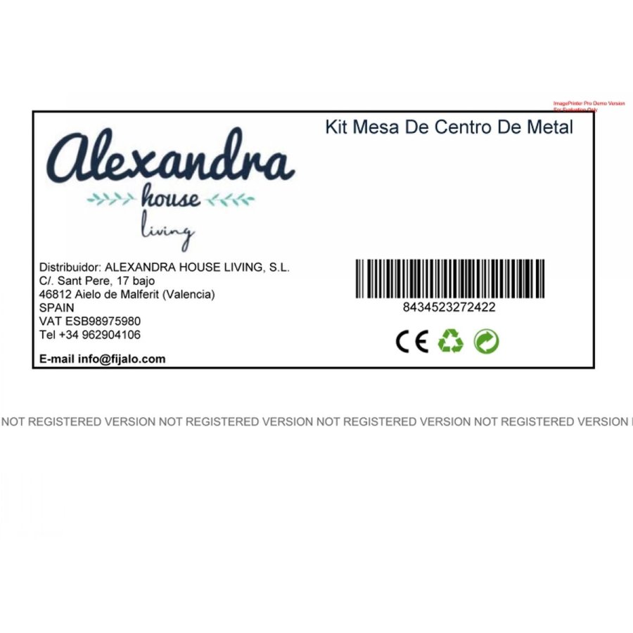 Sofabord Alexandra House Living Hvid Glas Jern 50 x 60 x 50 cm #2