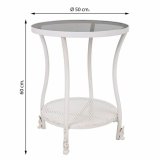 Sofabord Alexandra House Living Hvid Glas Jern 50 x 60 x 50 cm #7