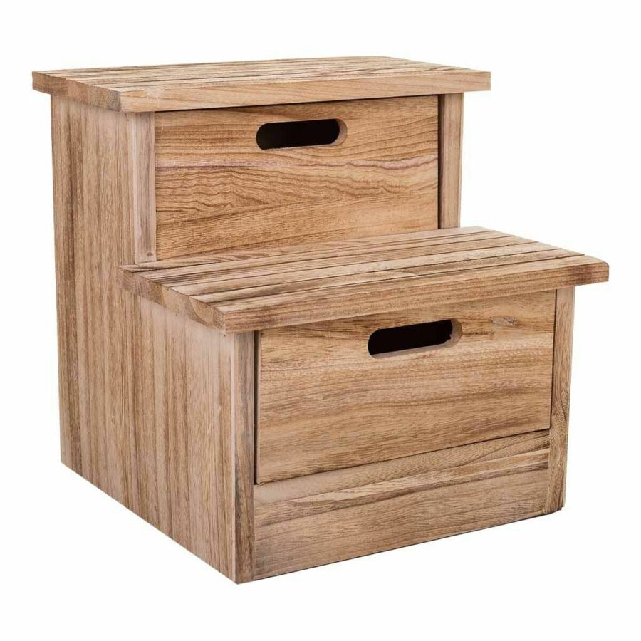 Stol Alexandra House Living Paulonia tr 34 x 34 x 34 cm Trappe #1