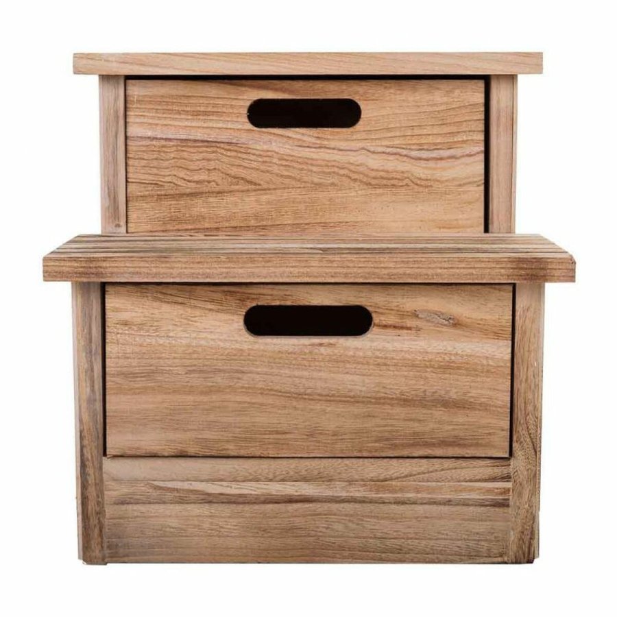 Stol Alexandra House Living Paulonia tr 34 x 34 x 34 cm Trappe #11