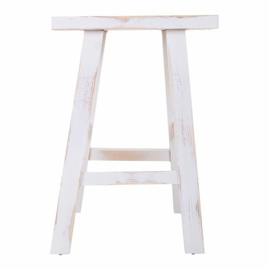 Taburet Alexandra House Living Hvid Fyrretr 25 x 50 x 35 cm #11