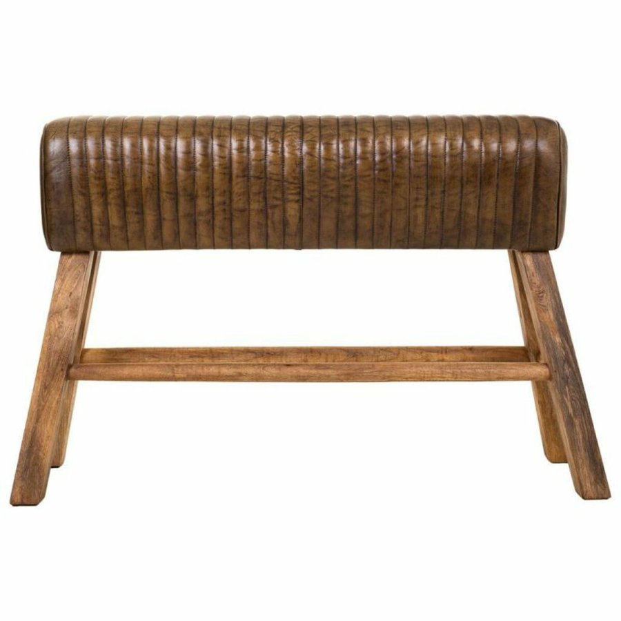 Stol Alexandra House Living Brun Natur Lder Mangotr 35 x 76 x 120 cm #11