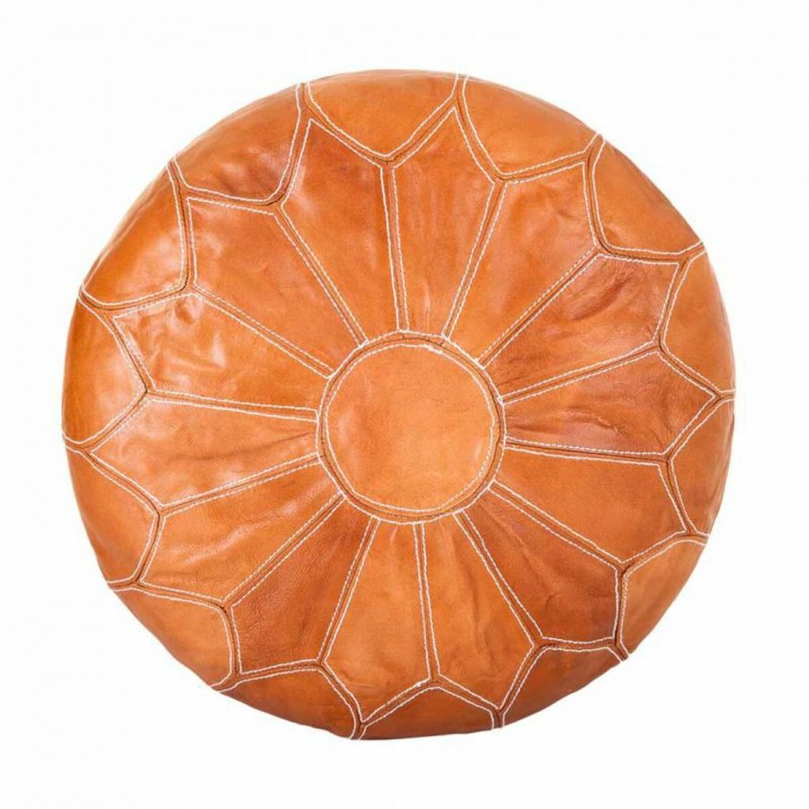 Puf Alexandra House Living Lys brun Lder 48 x 35 x 48 cm #6