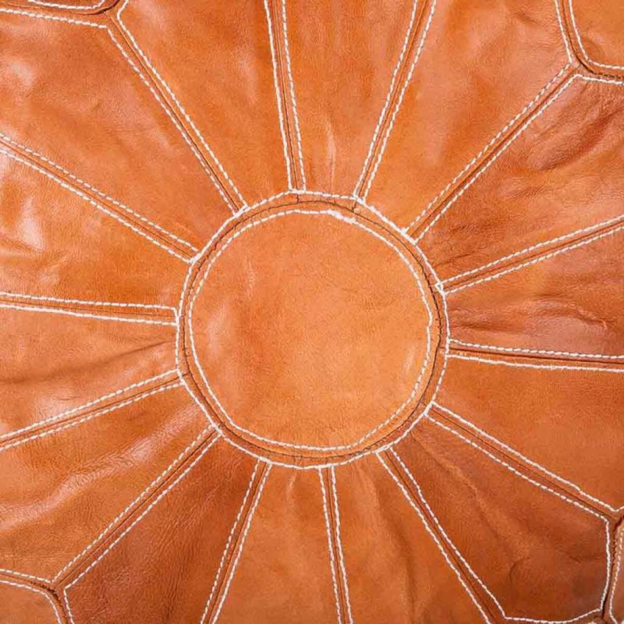 Puf Alexandra House Living Lys brun Lder 48 x 35 x 48 cm #11
