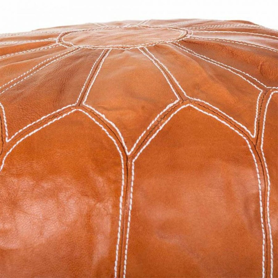 Puf Alexandra House Living Lys brun Lder 48 x 35 x 48 cm #16