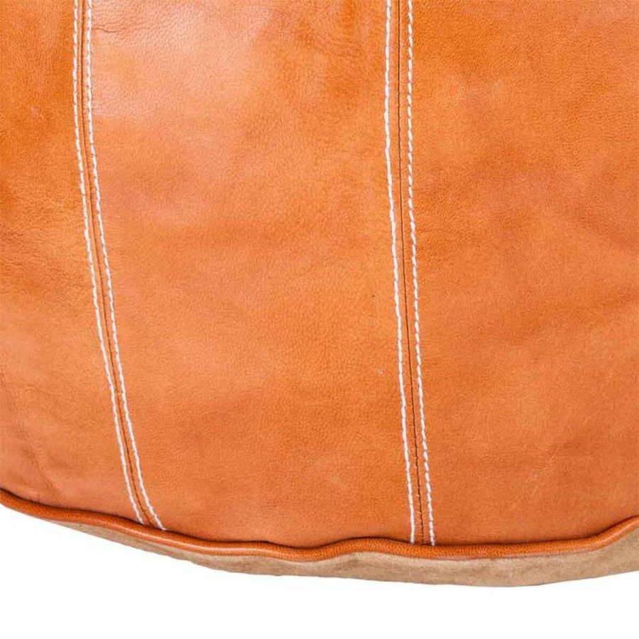 Puf Alexandra House Living Lys brun Lder 48 x 35 x 48 cm #21